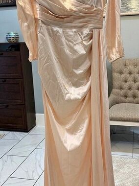 FASHION Satin-Look Draped Maxi Dress Size 12 NWT